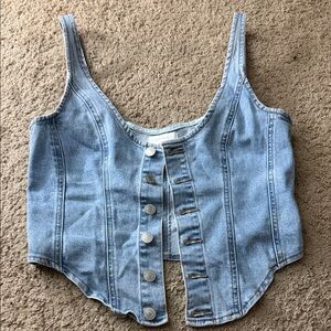 Meshki Denim Vest- Light Blue
